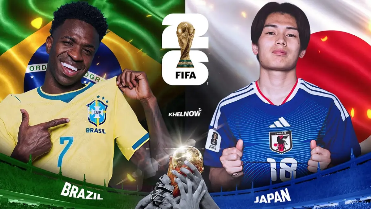 Timnas Brasil dijadwalkan menghadapi Jepang di Houston Stadium, Houston pada babak 32 Besar Piala Dunia FIFA 2026, Selasa (30/6/2026) dini hari WIB. (Sumber: khelnow.com)