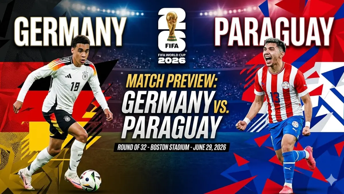 Timnas Jerman dan Paraguay bersiap beradu taktik di Boston Stadium memperebutkan satu tiket ke babak 16 Besar Piala Dunia FIFA 2026, Selasa (30/6/2026) dini hari WIB. (Sumber: khaspress.com)
