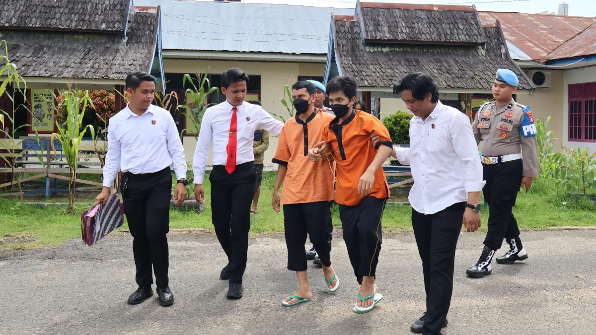 Dua pelaku curanmor diamankan Polres Barsel.(Humas)