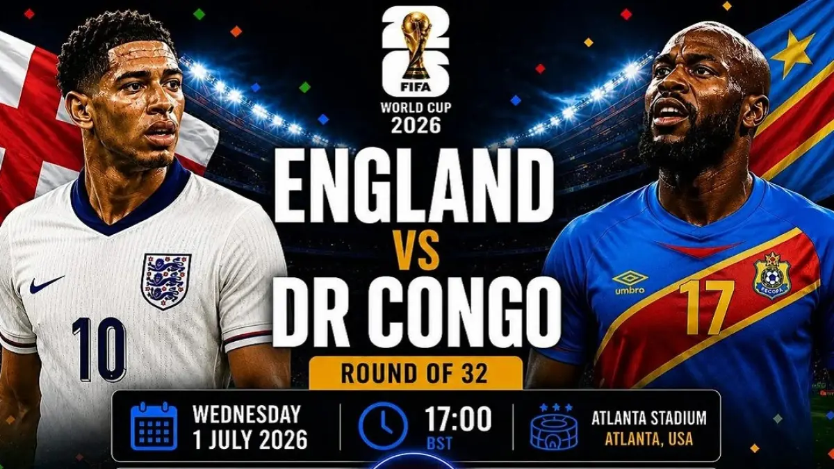 Timnas Inggris bersiap menjajal kekuatan RD Kongo di Stadion Atlanta, Amerika Serikat pada babak 32 Besar Piala Dunia FIFA 2026, Rabu (1/7/2026) malam WIB. (Sumber: allevents.in)