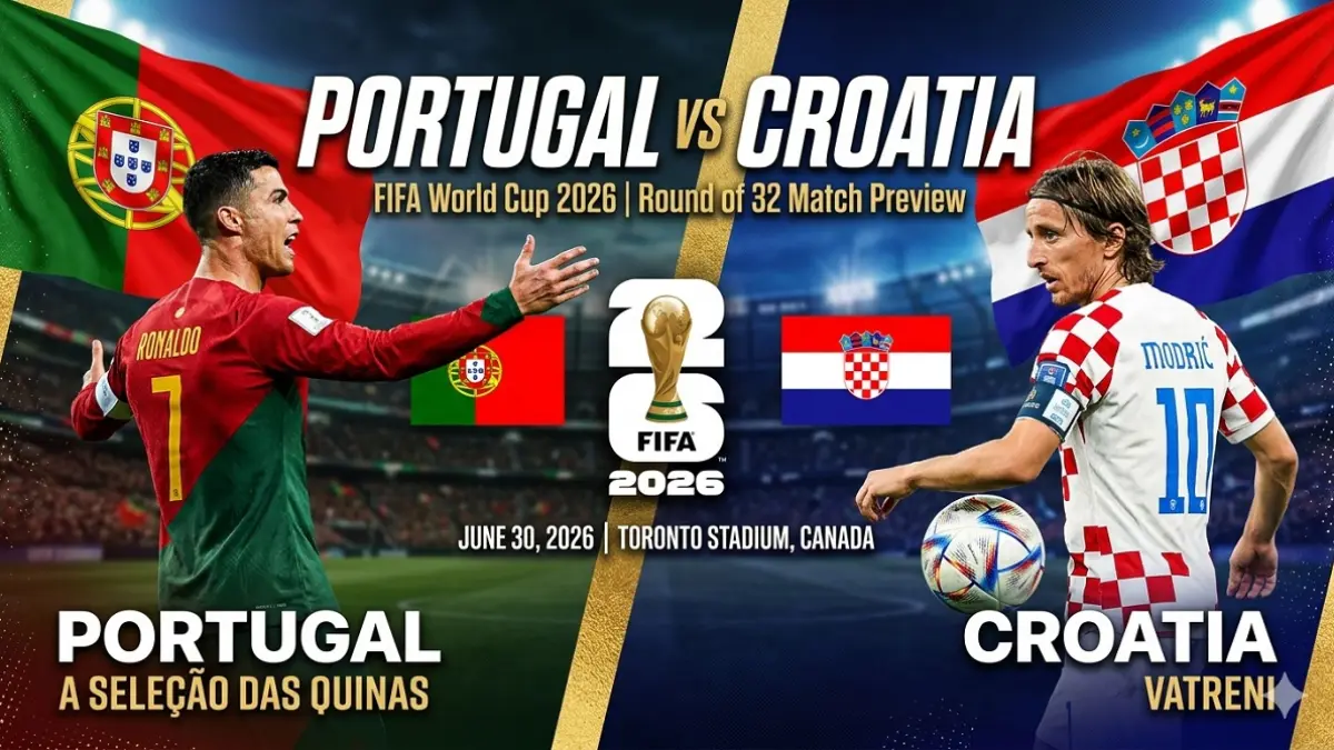 Timnas Portugal dan Kroasia akan saling menjegal di BMO Field, Toronto demi memperebutkan satu tiket ke babak 16 Besar Piala Dunia FIFA 2026, Jumat (3/7/2026) pagi WIB. (Sumber: khaspress.com)