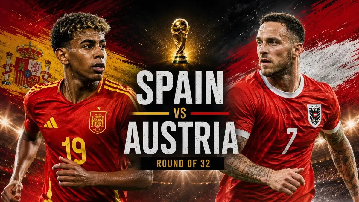Timnas Spanyol bersiap menghadapi Austria di Los Angeles Stadium, Los Angeles pada babak 32 Besar Piala Dunia FIFA 2026, Jumat (3/7/2026) dini hari WIB. (Sumber: we-offer.com)