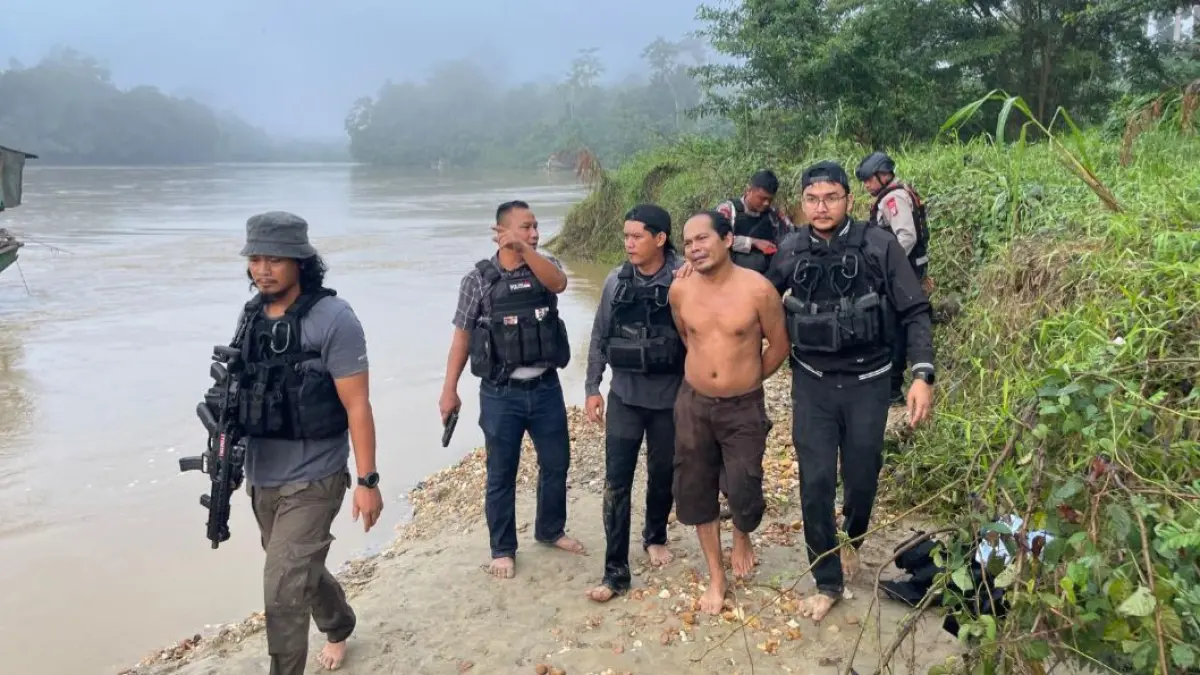 A, terduga pelaku yang membuat Aipda Yudhie Perdana Putra gugur.(Sumber kepolisian)