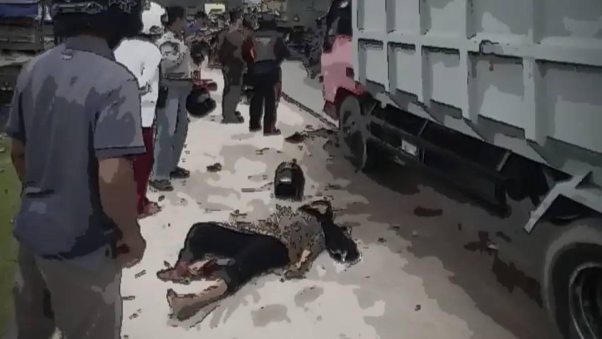 Kondisi korban kecelakaan di muara Jalan Nagasari.(Screenshoot)