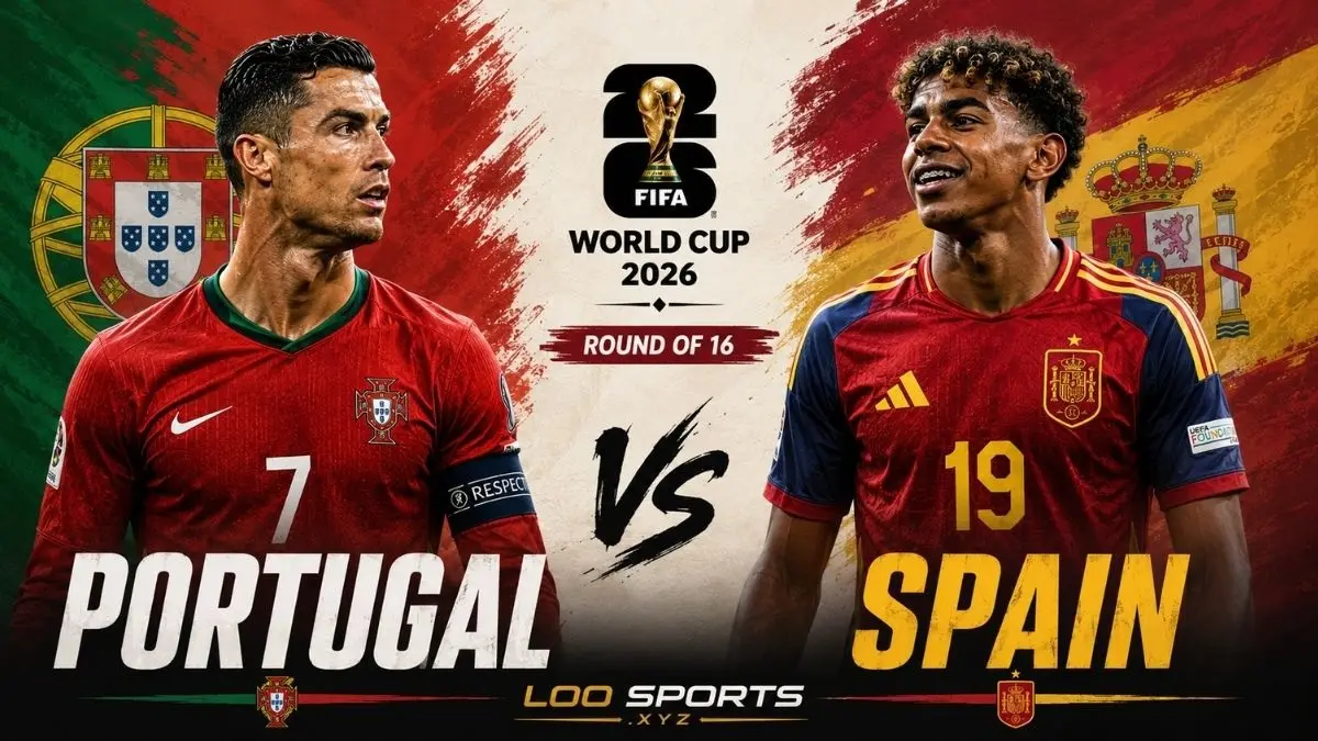 Timnas Portugal dijadwalkan menghadapi Spanyol di Dallas Stadium pad babak 16 besar Piala Dunia FIFA 2026, Selasa (7/7/2026) dini hari WIB. (Sumber: loosports1.classzee.in)