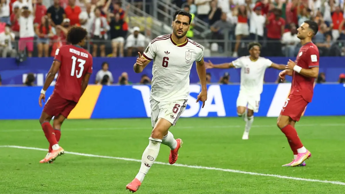 Gol semata wayang Mikel Merino di masa injury time membuat Spanyol sukses memulangkan Portugal pada babak 16 besar Piala Dunia FIFA 2026 di Stadion Dallas, Texas, Selasa (7/7) dini hari WIB. (Sumber: © Kai Pfaffenbach, Reuters)