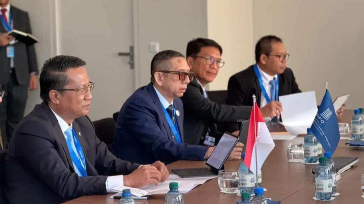 Menteri Hukum Supratman Andi Agtas dalam rangkaian Sidang Majelis Umum WIPO.(Humas)