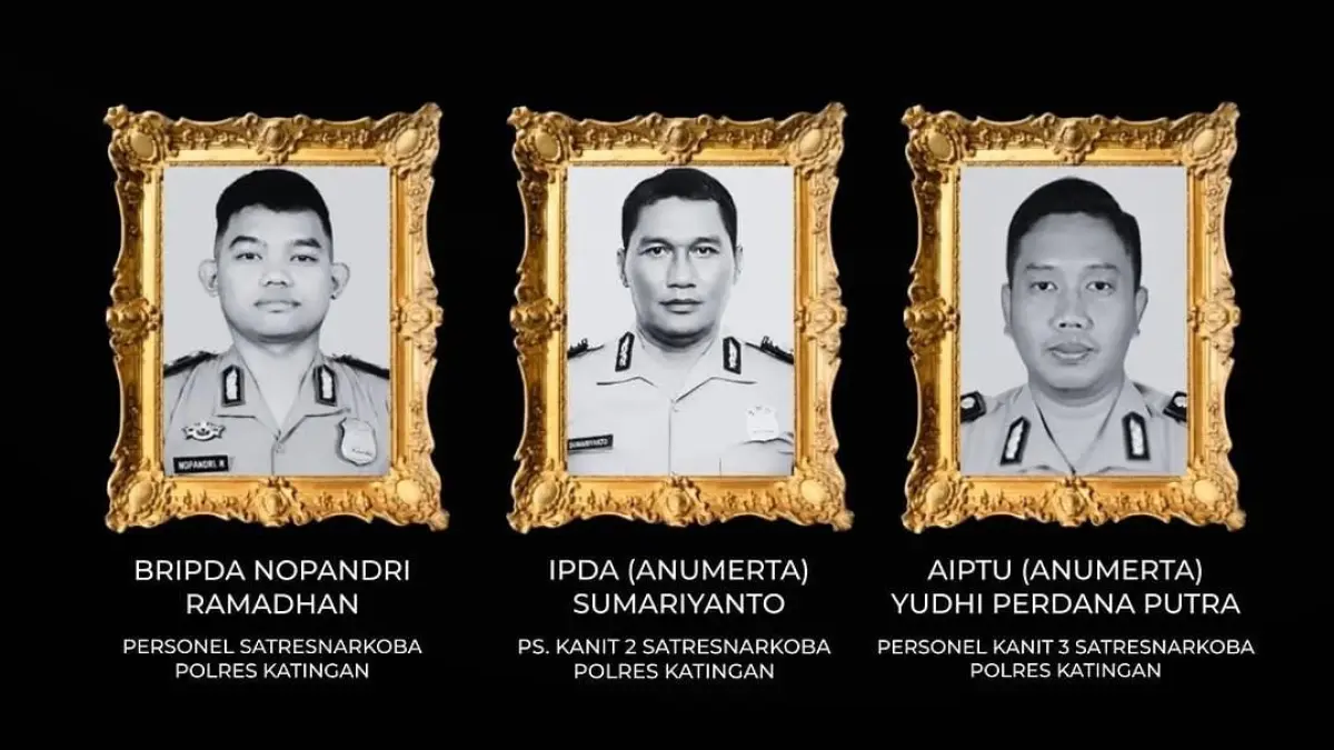 Anggota Satresnarkoba Polres Katingan yang gugur dalma bertugas.