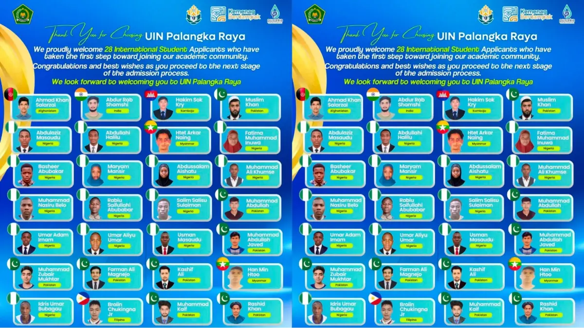Daftar nama mahasiswa Internasional UIN Palangka Raya