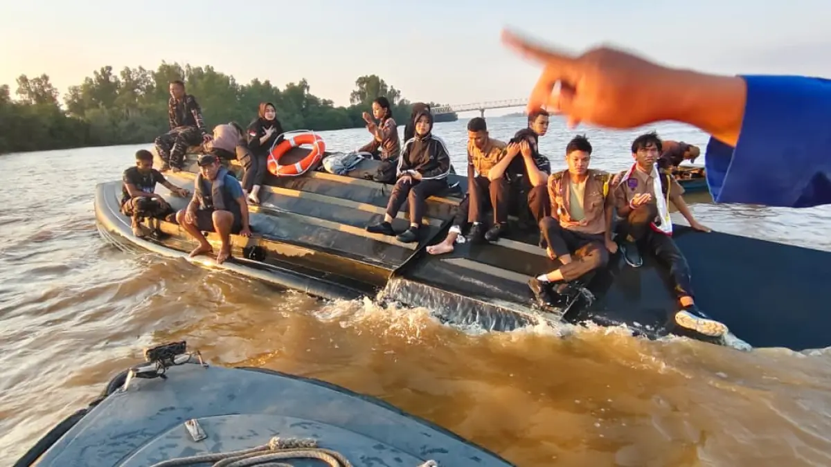 Speedboat kecelakaan di sungai Murung.(Satpolair)
