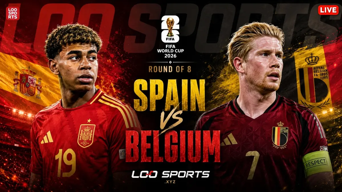 Timnas Spanyol dijadwalkan menghadapi Belgia di Los Angeles Stadium pada babak perempat final Piala Dunia FIFA 2026, Sabtu (11/7/2026) dini hari WIB. (Sumber: loosports1.classzee.in)