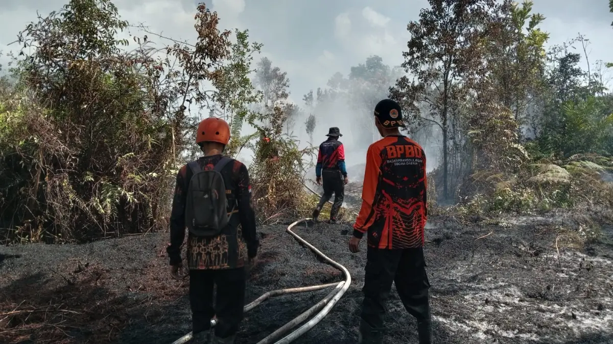 Pemadaman karhutla di Kotim.(BPBD)