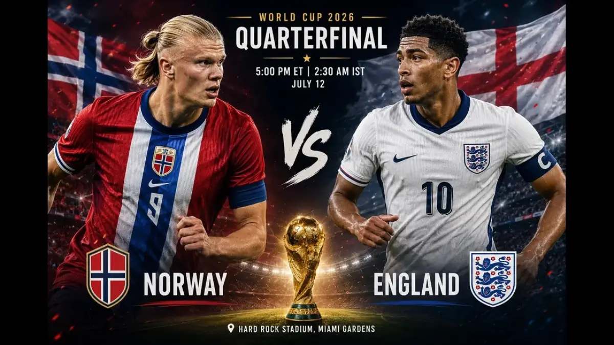 Timnas Norwegia dan Inggris akan saling menjegal di Hard Rock Stadium, Miami demi memperebutkan tiket semifinal Piala Dunia FIFA 2026, Minggu (12/7/2026) dini hari WIB. (Sumber: strikerreport.com)