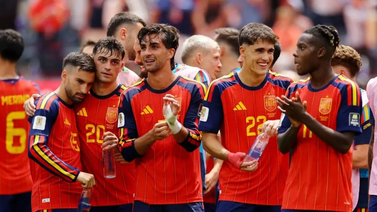 Usai menyingkirkan Belgia, Timnas Spanyol dijadwalkan akan menghadapi tim kuat Prancis pada babak semifinal Piala Dunia 2026 yang akan digelar di AT&T Stadium, Arlington, pada Rabu (15/7/2026). (Sumber: Daniel Cole/REUTERS)