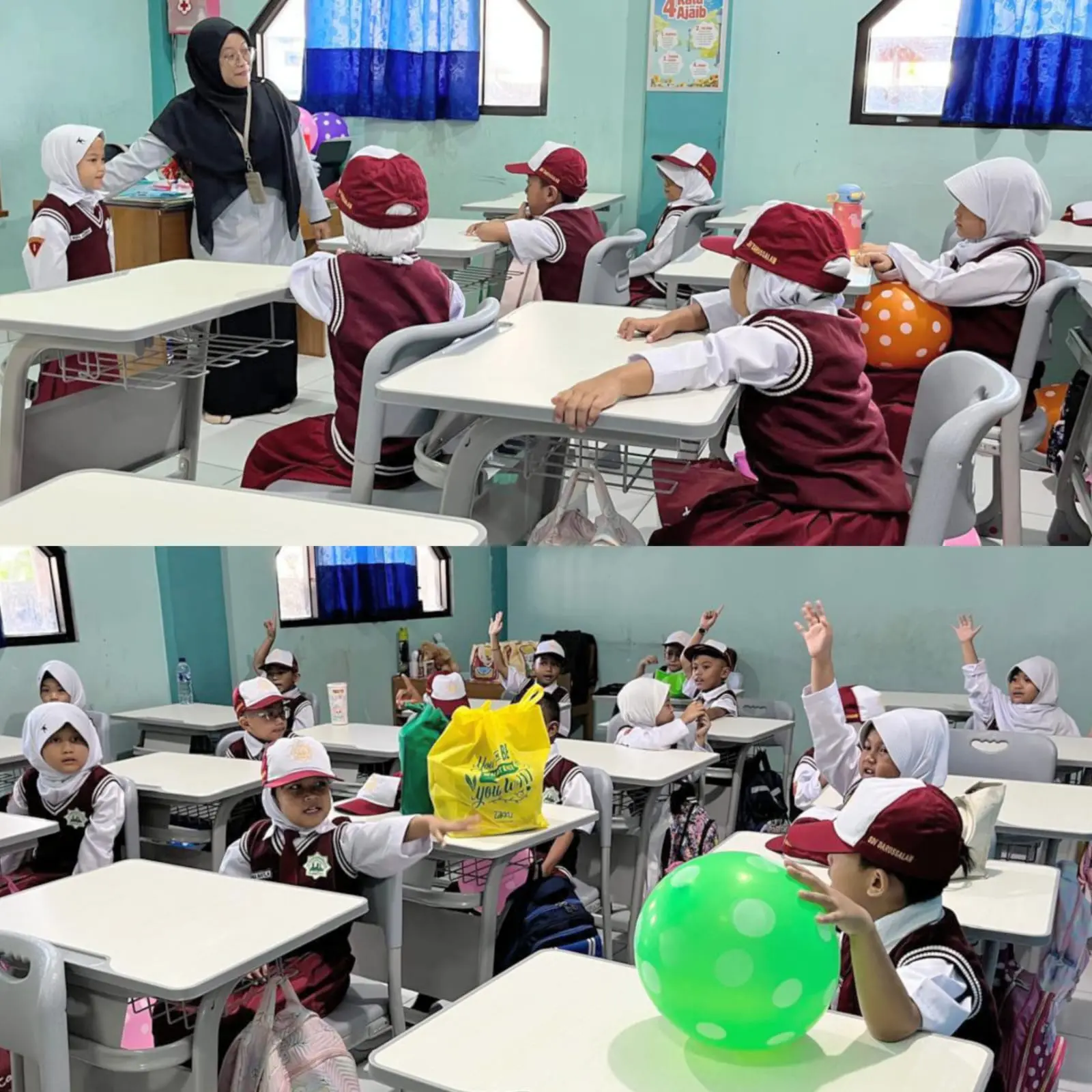 Suasana kelas I-B pada hari pertama MPLS SDIT Darussalam Palangka Raya. Ayu/kaltengpos.jawapos.com