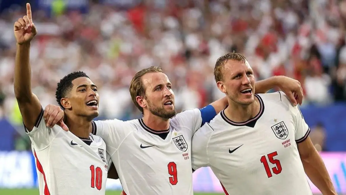 Timnas Inggris asuhan Thomas Tuchel mengantongi satu tiket ke babak semifinal Piala Dunia FIFA 2026 usai menang tipis 2-1 atas tim kuda hitam Norwegia di Miami Stadium, Minggu (12/7/2026) dini hari WIB. (Sumber: Dan Mullan/Getty Images)   