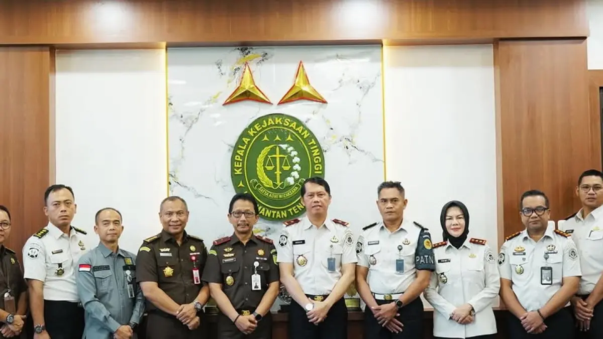 Kajati Kalteng Nurcahyo J.M., S.H., M.H., menerima kunjungan jajaran Kantor Wilayah Ditjenpas Kalteng.(Humas)