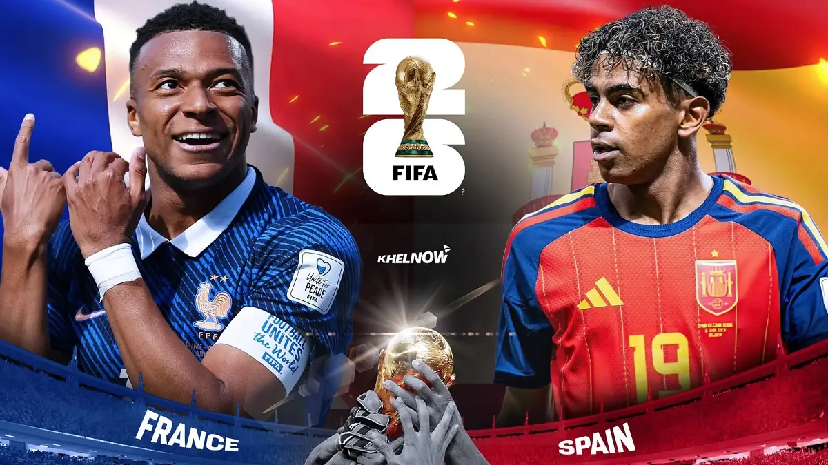 Timnas Prancis akan menjajal kekuatan pertahanan Spanyol di AT&T Stadium, Arlington pada babak semifinal Piala Dunia FIFA 2026, Rabu (15/7/2026) dini hari WIB. (Sumber: khelnow.com) 