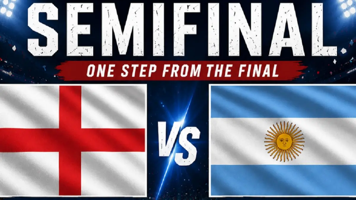 Laga panas akan tersaji di babak semifinal Piala Dunia FIFA 2026 saat Inggris bertemu Argentina di Mercedes-Benz Stadium, Atlanta, Kamis (16/7/2026) dini hari WIB. (Sumber: sportsandsocial.com)