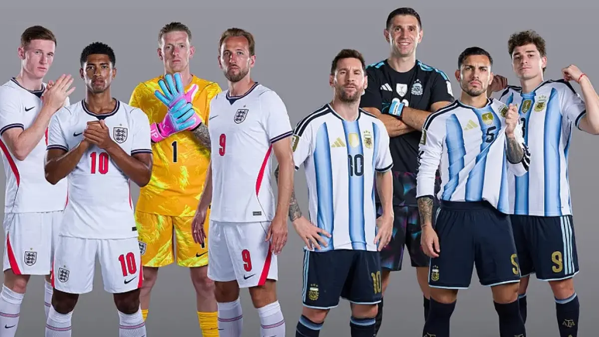 Semifinal Piala Dunia FIFA 2026 akan mempertemukan Timnas Inggris dan Argentina dalam duel sengit yang akan berlangsung di Mercedes-Benz Stadium, Atlanta, Kamis (16/7/2026) dini hari WIB. (Sumber: FIFA/Getty Images)