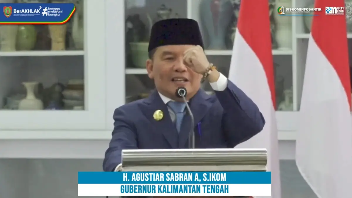 Gubernur Kalteng H. Agustiar Sabran menyampaikan pantun sekaligus pesan khusus kepada dr Linae Victoria Aden