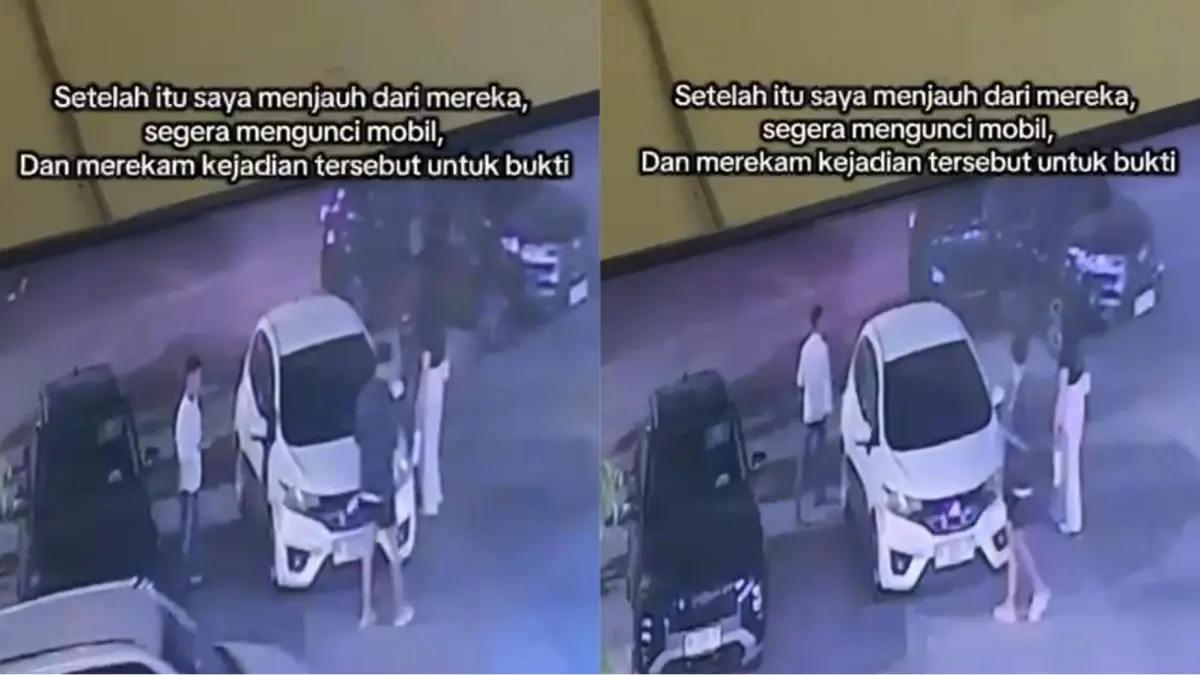 Rekaman CCTV komplotan diduga pencuri mobil.(CCTV)
