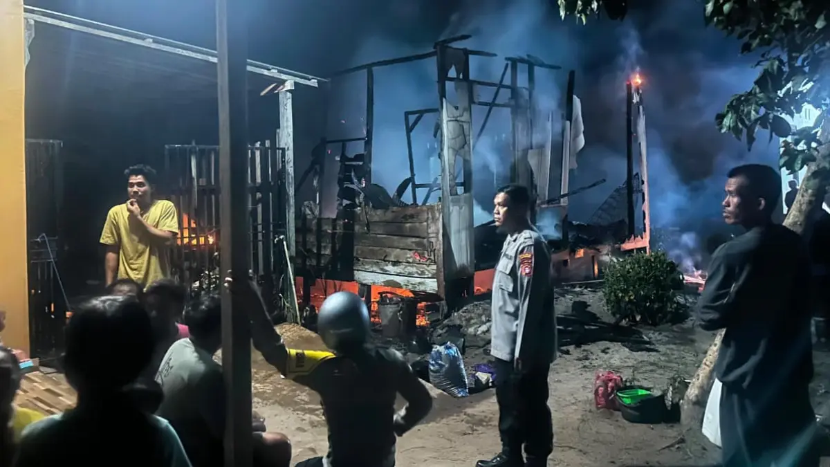 Kondisi rumah terbakar di Bajarum.(Damkar)