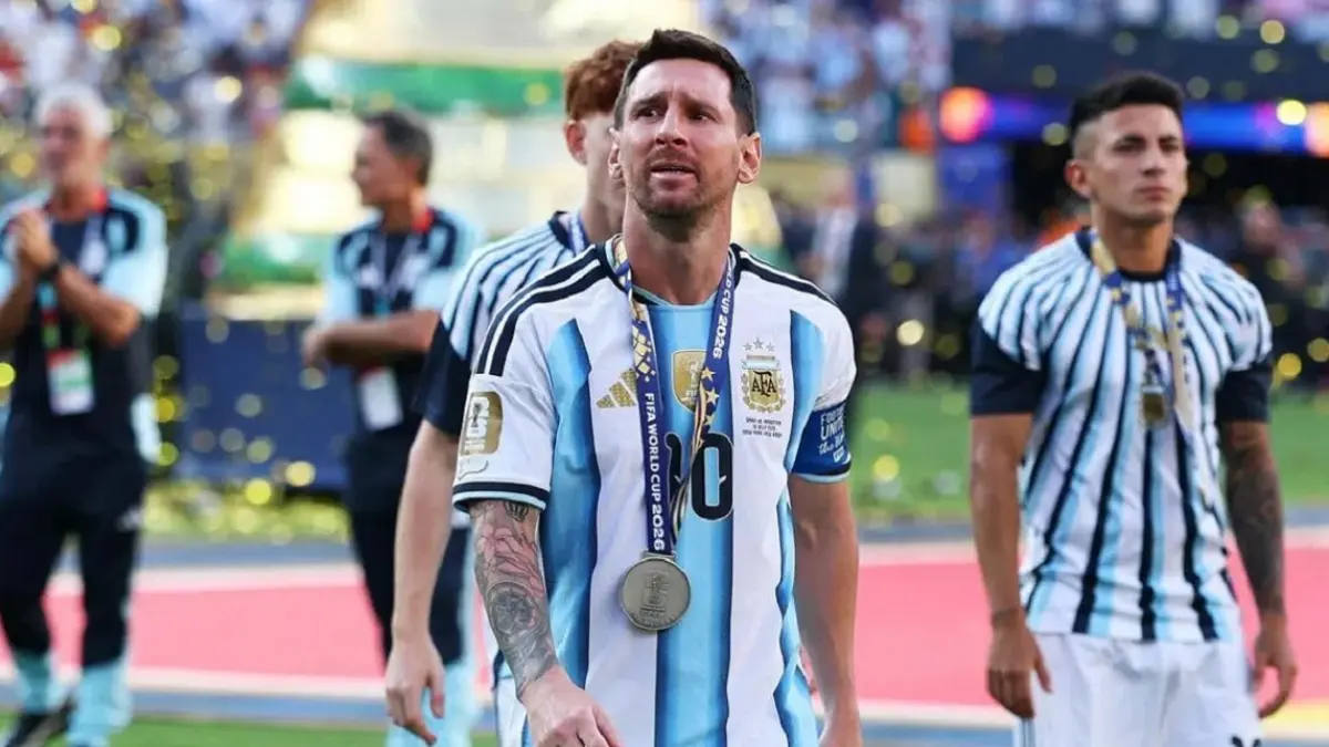Timnas Argentina gagal mempertahankan status juara dunia usai takluk 0-1 dari Spanyol di laga final Piala Dunia FIFA 2026 di Stadion MetLife, New York, New Jersey, Minggu (20/7/2026) dini hari WIB. (Sumber: Reuters)