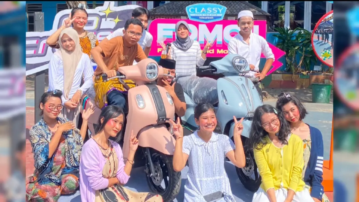 Keseruan even Masa Pengenalan Lingkungan Sekolah (MPLS) di SMAN 2 Banjarmasin yang berkolaborasi dengan PT Surya Timur Sakti Jatim (STSJ) Yamaha.(Yamaha)