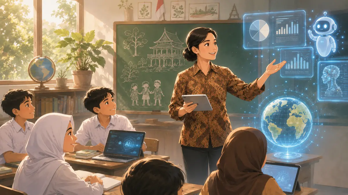 Guru kini harus bersaing dengan AI.(Ilustrasi)