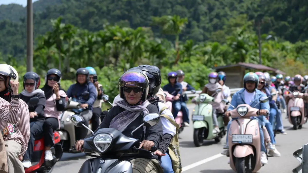 CLASSY Ride & Chill untuk pertama kalinya hadir di Pulau Sumatera. Kegiatan ini diikuti oleh lebih dari 300 pengguna Yamaha Grand Filano Hybrid dan Yamaha Fazzio Hybrid di Aceh, Bengkulu, dan Lampung.(Yamaha)