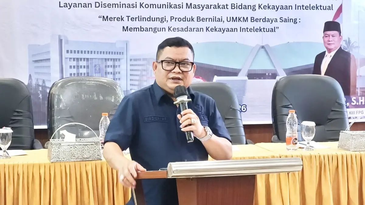 Anggota DPR RI Fraksi Partai Golkar Komisi XIII, Bias Layar, SH, saat menyampaikan sambutan