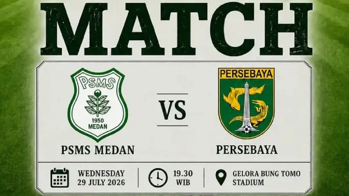 Persebaya Surabaya akan menjajal kekuatan PSMS Medan di Stadion Gelora Bung Tomo pada lanjutan penyisihan Grup B Piala Presiden 2026, Rabu (29/7/2026) malam WIB. (Sumber: Instagram @smeckjabodetabek)