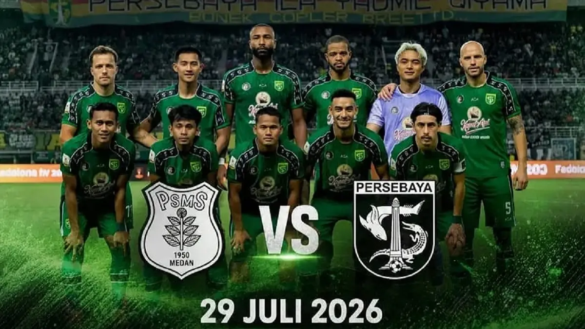 Stadion Gelora Bung Tomo akan menjadi saksi duel Persebaya Surabaya vs PSMS Medan pada lanjutan penyisihan Grup B Piala Presiden 2026, Rabu (29/7/2026) malam WIB. (Sumber: Instagram @tentangpersebaya dan tribuncasualculture)
