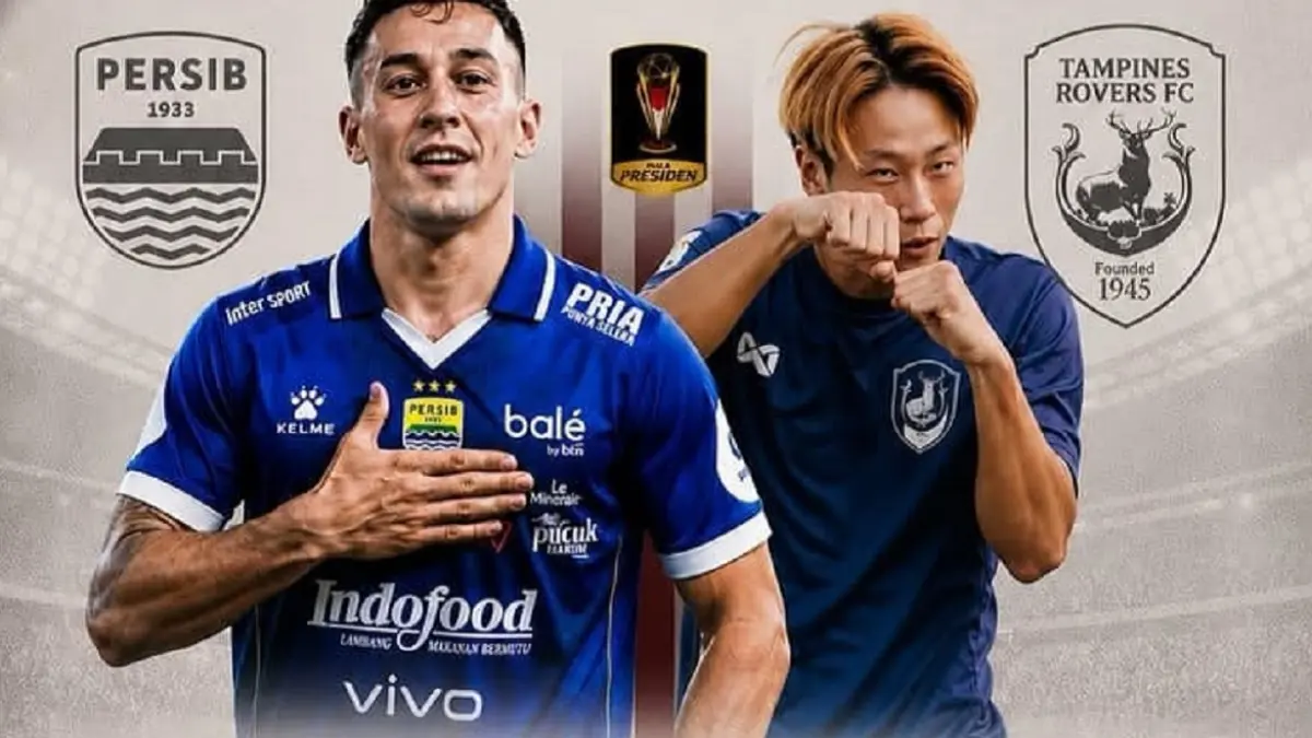 Persib Bandung dijadwalkan menghadapi Tampines Rovers di Stadion Si Jalak Harupat, Kabupaten Bandung pada lanjutan penyisihan Grup A Piala Presiden 2026, Jumat (31/7/2026) malam WIB. (Sumber: Instagram @datacoffeee) 
