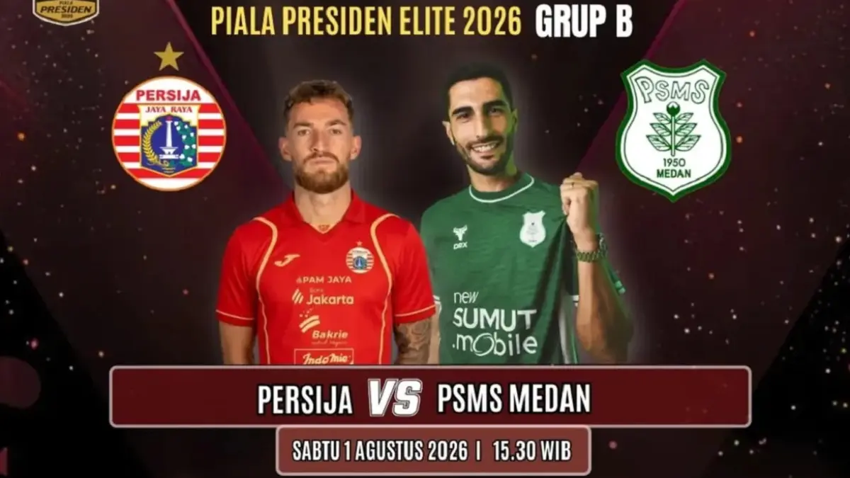 Persija Jakarta dan PSMS Medan di akan beradu kekuatan dan taktik di Stadion Gelora Bung Tomo, Surabaya dalam laga lanjutan penyisihan Grup B Piala Presiden 2026, Sabtu (1/8/2026) sore WIB. (Sumber: Instagram @_bolaku) 