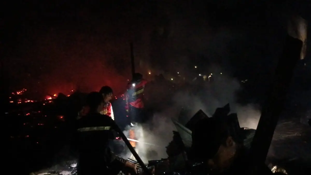 Satu orang diamankan dalam kebakaran Kompleks Pasar Besar Palangka Raya.(BPK Kamboja)