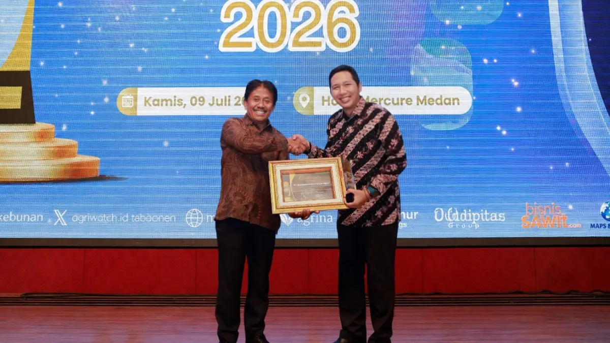 Perwakilan Bumitama Gunajaya Agro (BGA Group) menerima penghargaan Medbun Awards 2026.(Humas)
