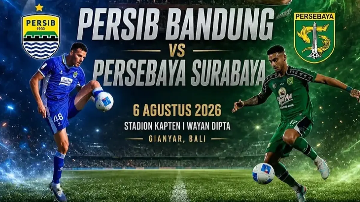 Persib Bandung dan Persebaya Surabaya akan bertarung di Stadion Kapten I Wayan Dipta, Bali memperebutkan trofi Piala Presiden 2026, Kamis (6/8/2026) malam WIB. (Sumber: Instagram @newbobotohtaqwa)