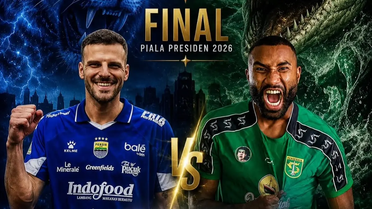 Persib Bandung dijadwalkan menghadapi Persebaya Surabaya di Stadion Kapten I Wayan Dipta, Bali pada laga final Piala Presiden 2026, Kamis (6/8/2026) malam WIB. (Sumber: Instagram @boladuniajeh)