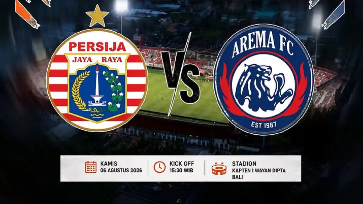 Persija Jakarta dan Arema FC akan saling beradu taktik di Stadion Kapten I Wayan Dipta, Gianyar, Bali dalam laga perebutan posisi ketiga Piala Presiden 2026, Kamis (6/8/2026) sore WIB. (Sumber: Instagram @jakmaniacirebon_barat)
