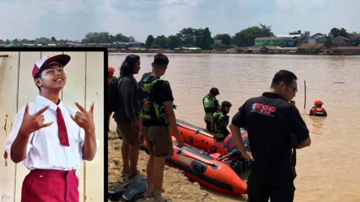 Proses pencarian remaja 14 tahun tenggelam di Sungai Kahayan.(Dayaknews)
