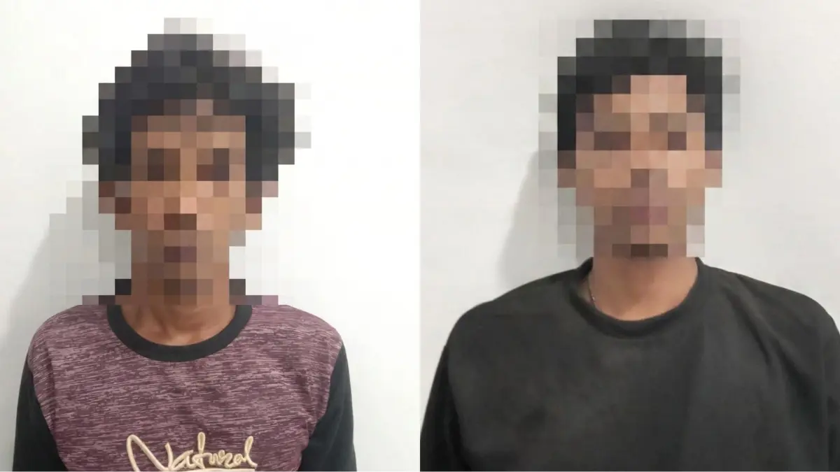 2 pelaku pencurian sawit diamankan.(Humas)