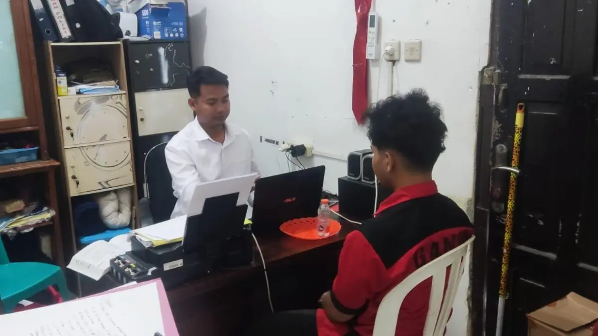 Pelaku penusukan penjual sabu.(Humas)