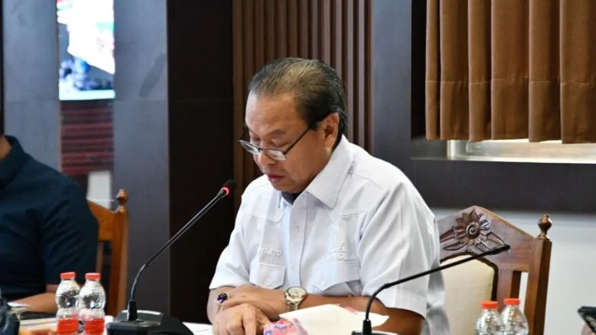 Ketua Komisi III DPRD Kalteng Sugiyarto, memberikan keterangan terkait pengawalan postur anggaran program pendidikan dan beasiswa Kalteng Berkah.(Dok Pribadi)