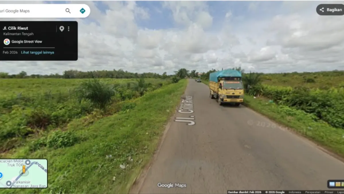 Jalan Tjilik Riwut dekat Bandara H Asan Sampit.(Googlemaps)