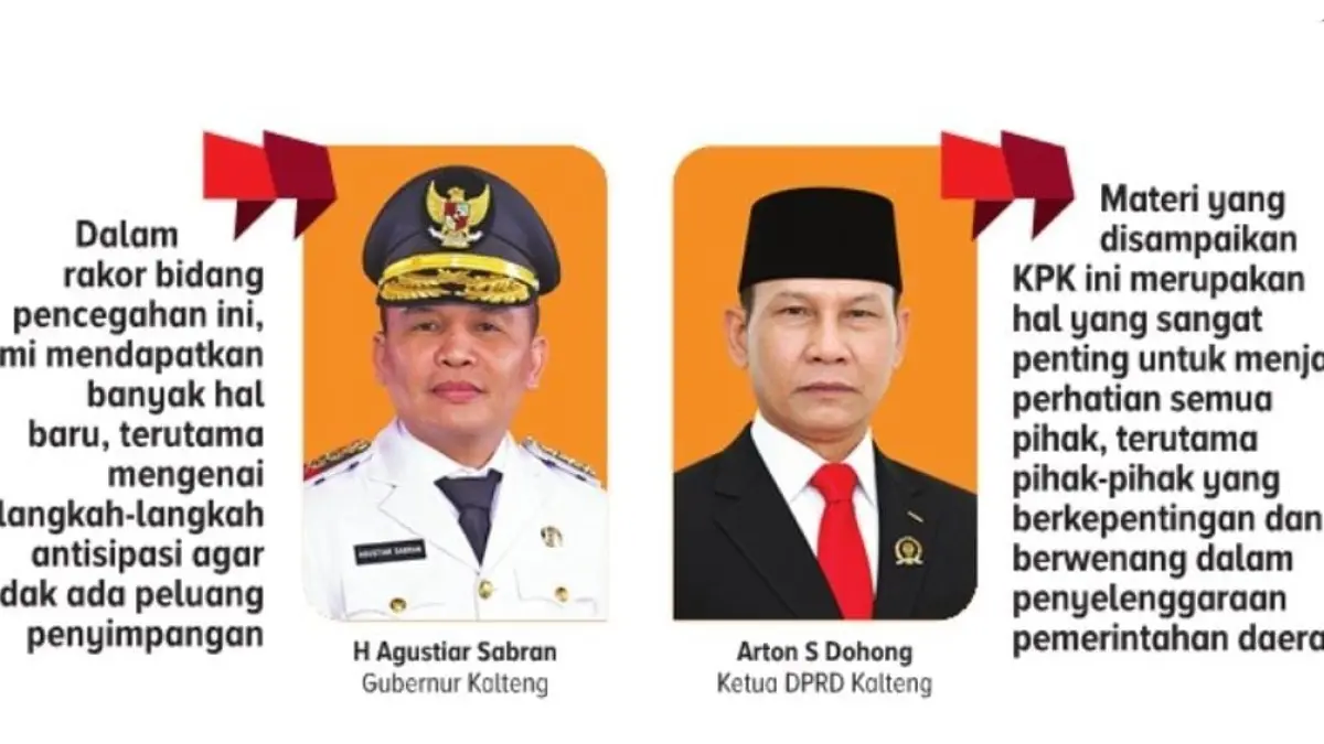 Gubernur Agustiar Sabran dan Ketua DPRD Kalteng Arton S Dohong.