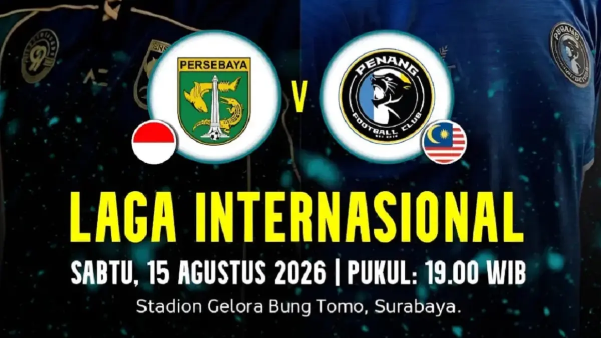 Persebaya Surabaya dijadwalkan menghadapi Penang FC di Stadion Gelora Bung Tomo (GBT) dalam laga uji coba internasional 2026, Sabtu (15/8/2026) malam WIB. (Sumber: Instagram @boneknews)