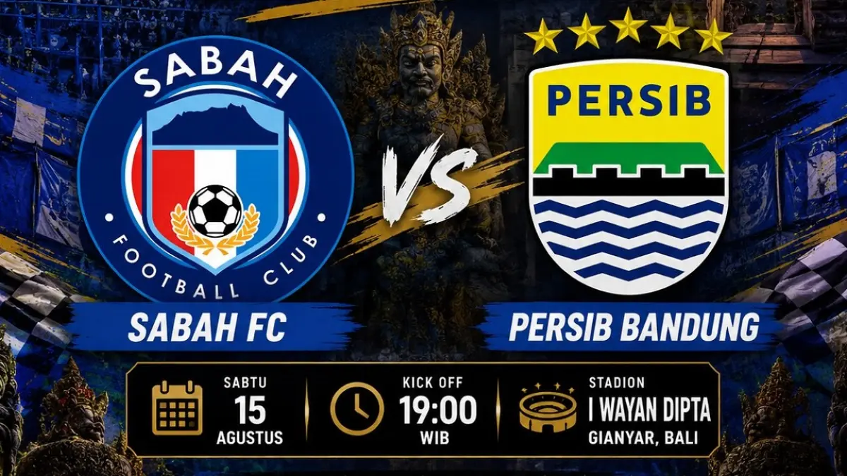 Sabah FC dijadwalkan menghadapi Persib Bandung Stadion I Wayan Dipta, Gianyar, Bali dalam laga lanjutan Dewata Challenge Series 2026, Sabtu (18/8/2026) malam WIB. (Sumber: Instagram @vikingcirebonkalianyar)