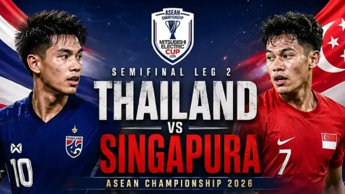 Piala AFF 2026 kembali hadir hari ini, Selasa (18/8/2026) dengan menyajikan laga menarik antara Thailand vs Singapura pada leg kedua semifinal yang berlangsung di Stadion Rajamangala, Bangkok, pukul 20.00 WIB. (Sumber: Instagram @officialwowfakta)